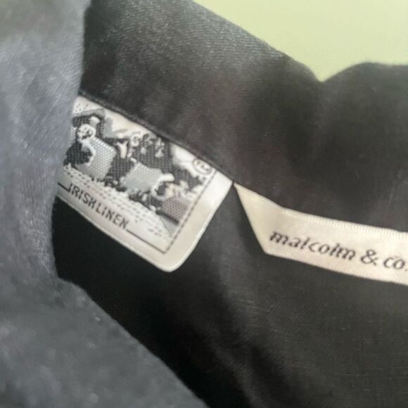 Women’s Blouse Top 100% linen 2X 3/4 sleeves Extra Large black button down - Picture 10 of 11